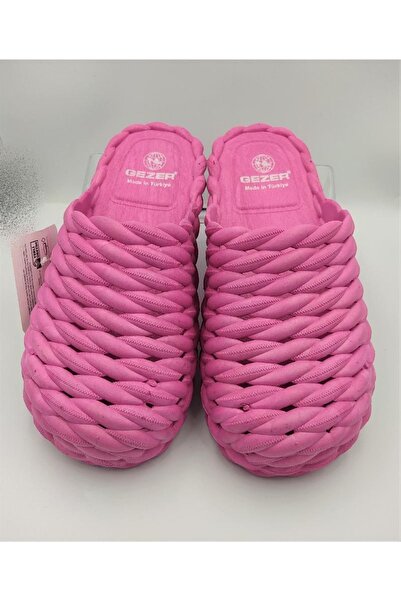 GEZER Women's Straw Model Fuchsia Color Indoor Slippers