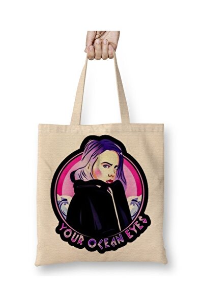 Baskı Dükkanı Billie Eilish Ocean Eyes Cloth Torba Long Sa ručkom