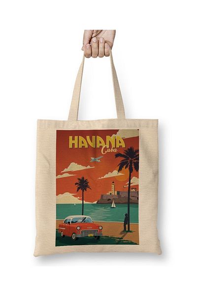 Baskı Dükkanı Υφασμάτινη τσάντα Havana με μακριά λαβή