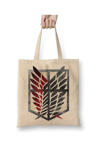 Baskı Dükkanı Attack On Titan Scouting Legion Cloth Torba Long Sa ručkom