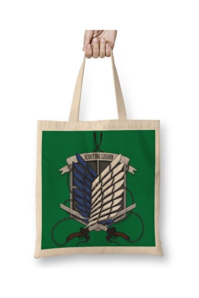 Baskı Dükkanı Attack On Titan Scouting Legion Cloth Torba Long Sa ručkom