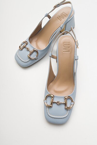 Luvi Modré dámské boty na podpatku Karol Bebe