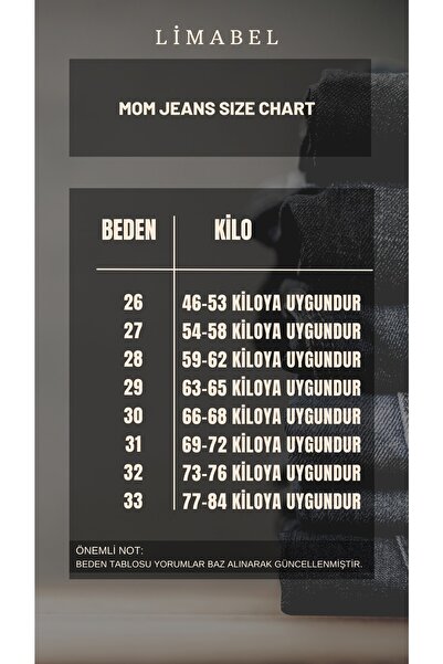 LİMABEL Fadeless Black Mom Denim Pants Lycra High Waist Black Mom Jeans Extra Comfortable Black Mom