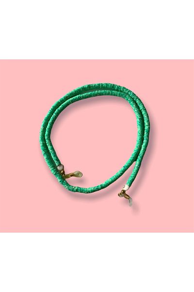 Toz Vintage Melted Green Fimo Bead Glasses Strap Mask Chain