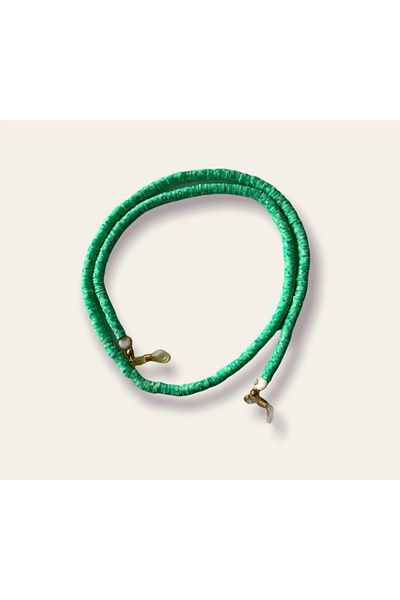 Toz Vintage Melted Green Fimo Bead Glasses Strap Mask Chain