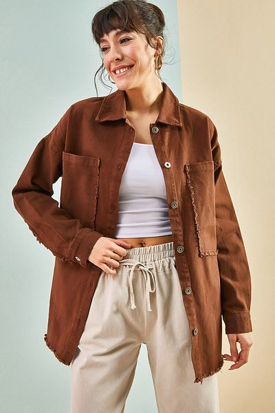 Bianco Lucci Jacke - Braun - Oversized