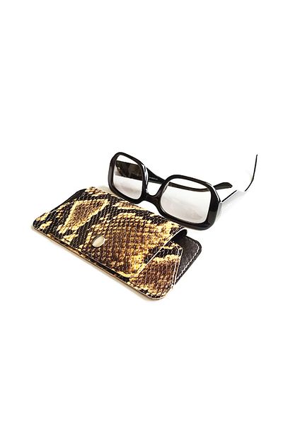 ViP GiFT Glasses Case Glasses Container Genuine Leather Snake