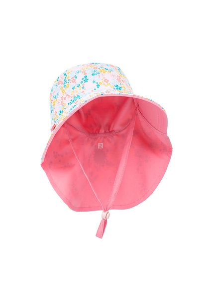 Nabaiji - Baby Uv Protection Hat Pink Flower Printed Dgstr