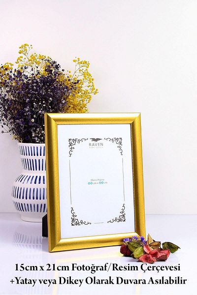 Raven 15cm X 21cm Picture, Photo, Document, Poster, Paper Frame with Adjustable Stand and Wall Mount.