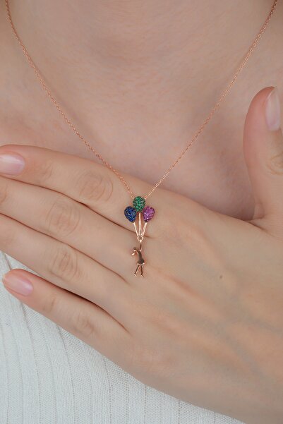 ESSARE 925 Ayar Balonlu Kız Kadın Gümüş Kolye