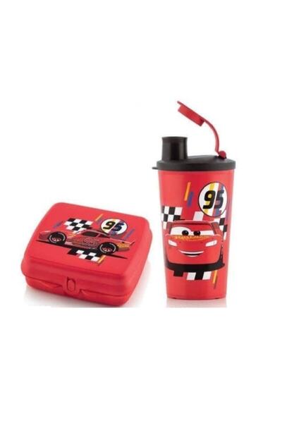 Tupperware Cars Nutrition Set Cup And Sandwich Storage Container Hsgl