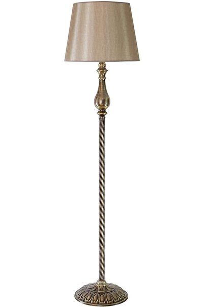 Vinner Eskitme Kaplama Burgulu Tek Ayaklı Metal Lambader Mataro Vizon