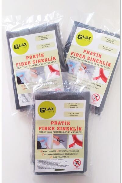 Genel Markalar 3 Adet Pratik Fiber Sineklik (3 Ad. 100cmx130cm Sineklik + 12 ...