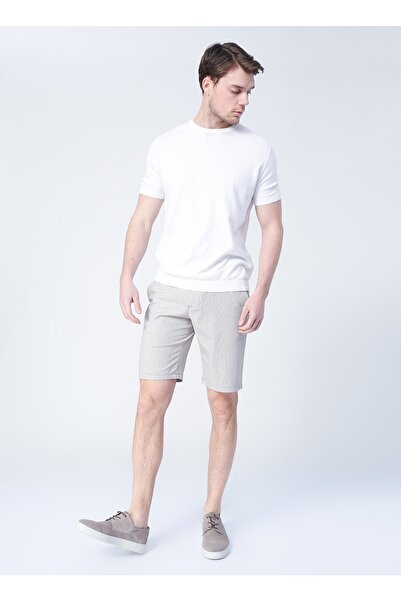 Fabrika Sezy Low Waist Slim Fit Striped Mink Men's Bermuda Shorts