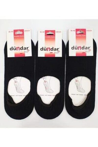 Dündar 12 Pack Plus Unisex Seamless Cotton Ballerinas Black