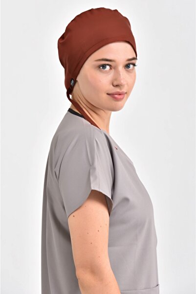 Owlet Medikal Likralı Koyu Kiremit Cerrahi Bone Hemşire Bonesi