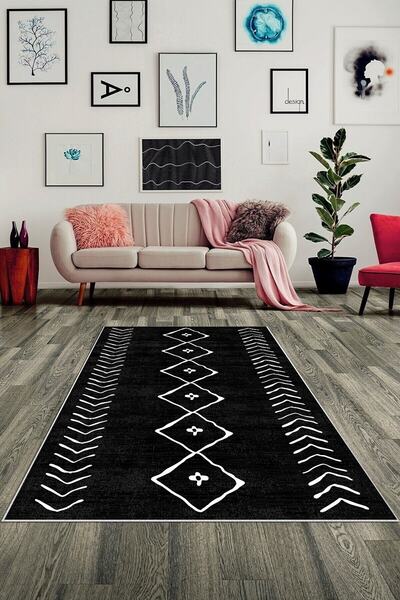 on the clouds Çizgi Bohem Etnik Kilim Desen Dijital Baskı Yıkanabilir Kaymaz ...