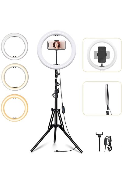Protonust Led Tripod Işıklı Güzellik Merkezi Telefon Tutucu Makyaj Işığı Ring...