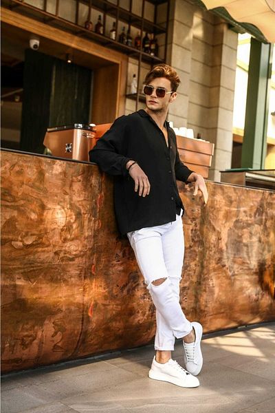 Elzem Aerobin Linen Super Oversize Shirt