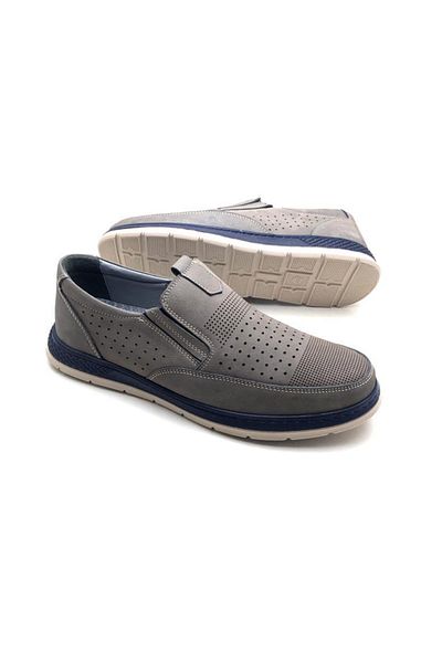 Derilax Genuine Nubuck Leather Orthopedic Gray Color Men's Shoes
