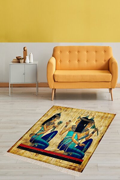 on the clouds Antik Mısır Kleopatra Desenli Dijital Baskı Yıkanabilir Modern ...