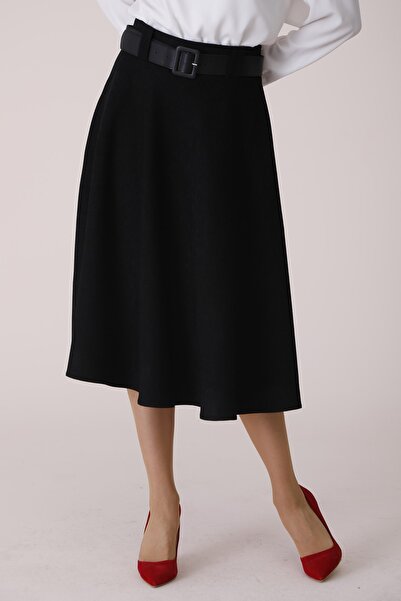 SORALLİNE Φούστα με φαρδύ κάτω μέρος 780 Μαύρο Εποχιακό Προϊόν