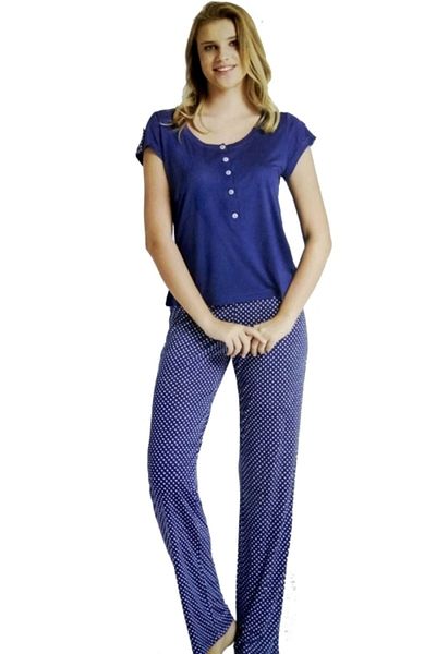 Tuba 6613- Women's Pajama Set-navy blue