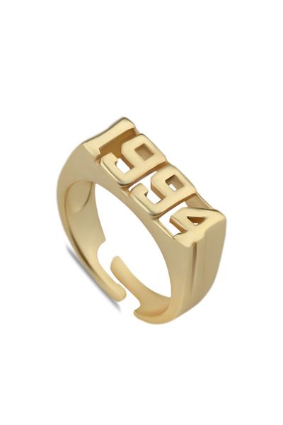 Ervalina 1994 Date Design Gold Color Ring