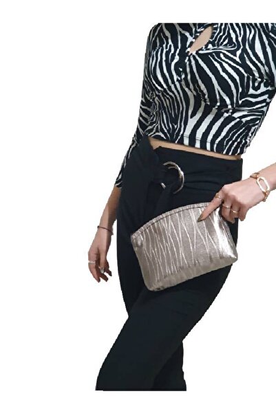 EDWOL Kadın Çok Amaçlı Makyaj Ve El Çantası Gümüş