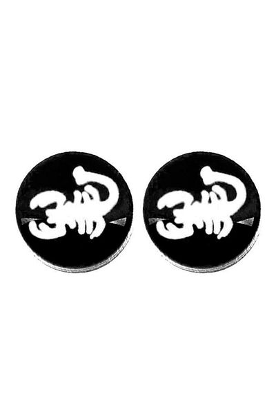 BIJUTERI Scorpion Figured Magnetic Unisex Earrings - White