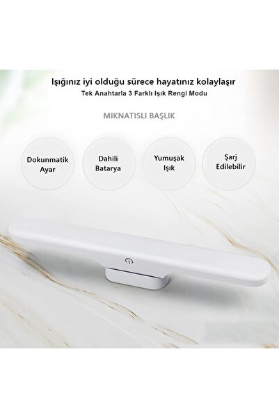 Ucuz Geldi Şarjlı Led Lamba Kablosuz Micro Usb Mıknatıslı Led Işık 3 Farklı Işık Modu Martı Led Aplik