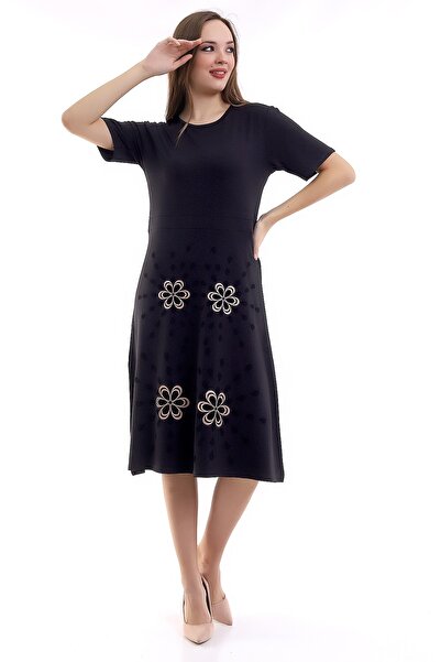 akgül giyim Kadın Siyah Yeni Sezon Elbise Modeli