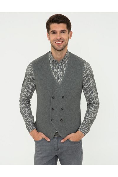 Pierre Cardin Gray Melange Men's Vest G021SZ0TY.0001388118