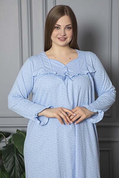 SEBOTEKS 100% βαμβακερό εποχιακό μακρυμάνικο χτενισμένο βαμβακερό νυχτικό Mother 180