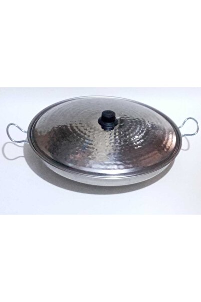 ÜZÜM ÇELİK Kapaklı Saç Tava Paslanmaz Krom 45x8
