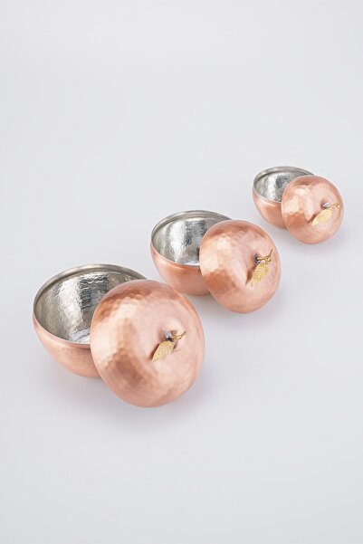 DMT COPPER HOME مجموعة توابل نحاسية مصنوعة يدويًا مكونة من 3 قطع مزخرفة يدويً...