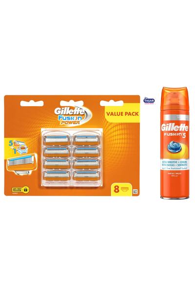 Gillette Fusion 5 Power 8'li Yedek Tıraş Bıçağı Yeni Karton Paket+ Fusion Tır...