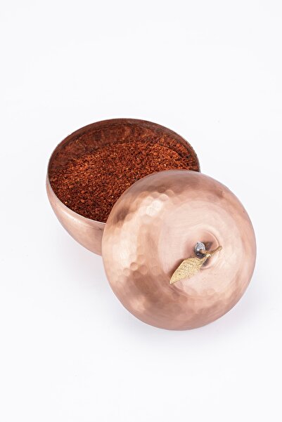 DMT COPPER HOME El Işi Bakır Baharatlık Tuzluk Biberlik Elma Motif Otantik Gö...