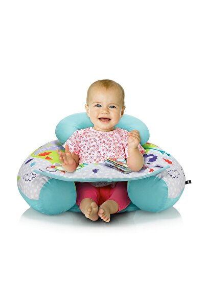 Wellgro وسادة أرضية حيوانات مضحكة باللون الأزرق - مع دعم للظهر