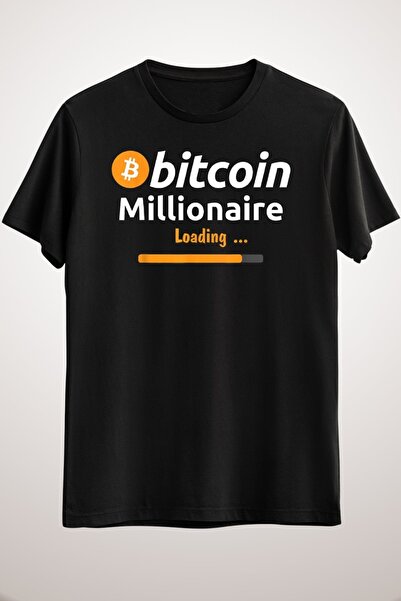GreenMint Unisex Black Bitcoin Millionaire Loading Funny Bitcoin Cryptocurren...