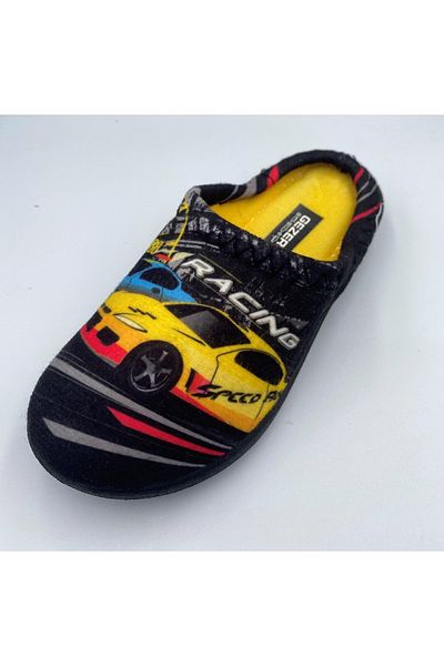 GEZER Boy's Black Car Design Winter House Slippers 12803.00