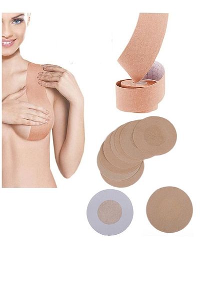KorseShop 5 μέτρα Push Up Breast Breast Lifter Lifting Pad και 10 τεμάχια ταινίας Concealer θηλής
