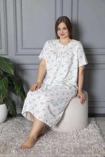 SEBOTEKS Cămașă de noapte pentru mamă cu mânecă scurtă din bumbac pieptănat 100% bumbac 584