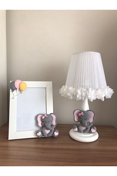 Keçeli parti hayalleri Baby and Children's Room - Gray Elephant Light Pink Wh...
