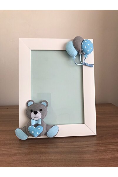 Keçeli parti hayalleri إطار غرفة الأطفال الرضع دمية دب باللون الأزرق والرمادي...