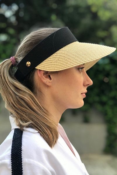 novon Straw Studded Visor Hat/visor