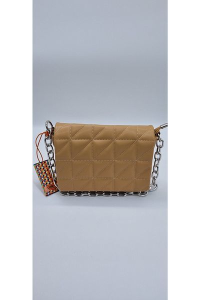 DSN Red Nude Stitched Chain and Shoulder Strap Hand and Shoulder Bag