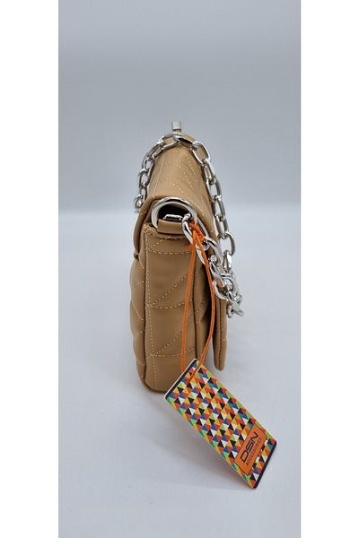 DSN Red Nude Stitched Chain and Shoulder Strap Hand and Shoulder Bag