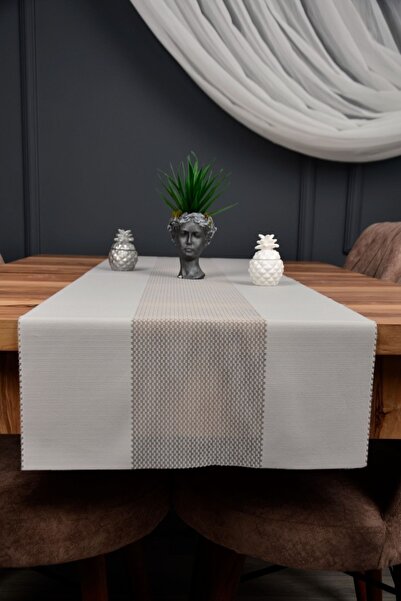 Saççax Exclusive Față de masă Runner tăiată cu laser, culoare gri deschis