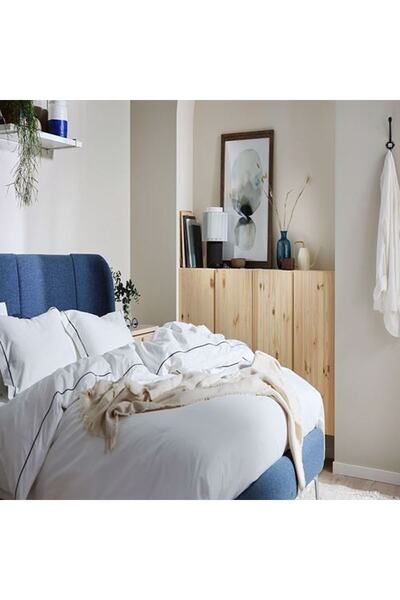 IKEA Sılvertıstel Tek Kişilik Nevresim Takımı, Beyaz-koyu Gri